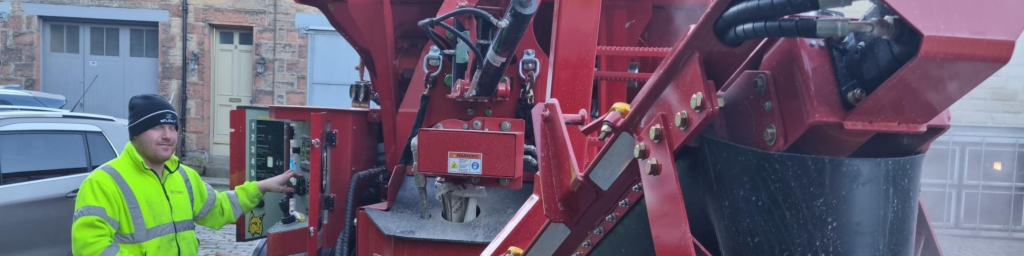 beatsons concrete volumetric mixer pour